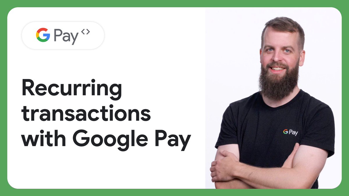 🔄 Want to master recurring transactions with Google Pay?

This video will walk you through the process, from understanding Merchant Initiated Transactions (MITs) and Customer Initiated Transactions (CITs) to ensuring a smooth, efficient integration.

➡️ goo.gle/3Psz2Ao