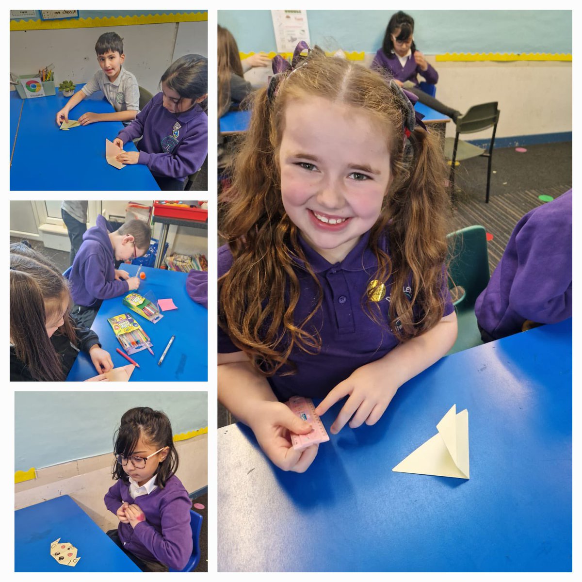 P3a started off their instructional writing block by following some instructions to create an origami dog face 🐶