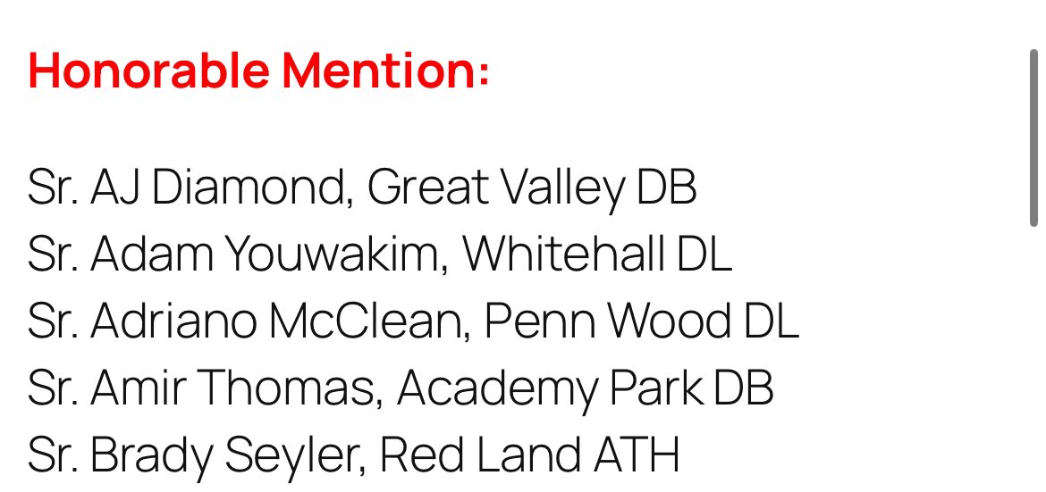 Thankful to be an honorable mention ATH in class 5a