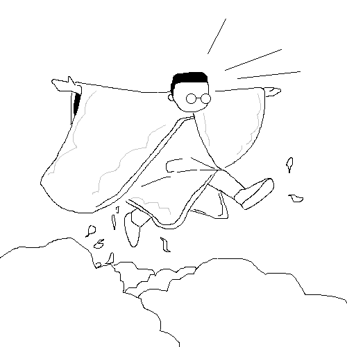 Twomad jumping out of de booshes