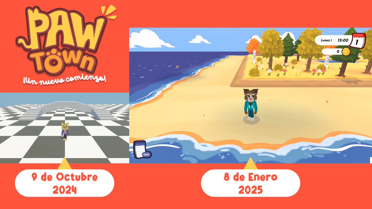 BlockyLeon's tweet image. Mañana se cumplen 4 meses desde comencé solo el desarrollo de Paw Town y evoluciono muchísimo, ahora puedes personalizar tu personaje, pescar, talar arboles, 4 estaciones, logros y mas!💖✨ Espero sacar este mes la versión de prueba ✨
#PawTown #indiegame #SoloDeveloper