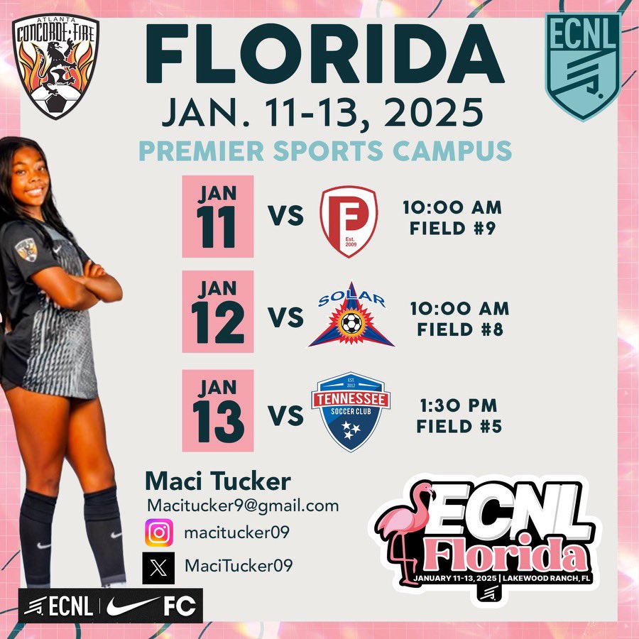 Maci Tucker (@macitucker09) on Twitter photo Ecnl Florida🔜
Super excited! Come watch us play
<a href="/concordefire09/">cfplatinum09ecnlgirls</a> <a href="/ImYouthSoccer/">ECNL/GA/Recruiting/College Soccer</a> <a href="/ConcordeSoccer/">Concorde Fire Soccer</a> Ecnl Florida🔜
Super excited! Come watch us play
<a href="/concordefire09/">cfplatinum09ecnlgirls</a> <a href="/ImYouthSoccer/">ECNL/GA/Recruiting/College Soccer</a> <a href="/ConcordeSoccer/">Concorde Fire Soccer</a>