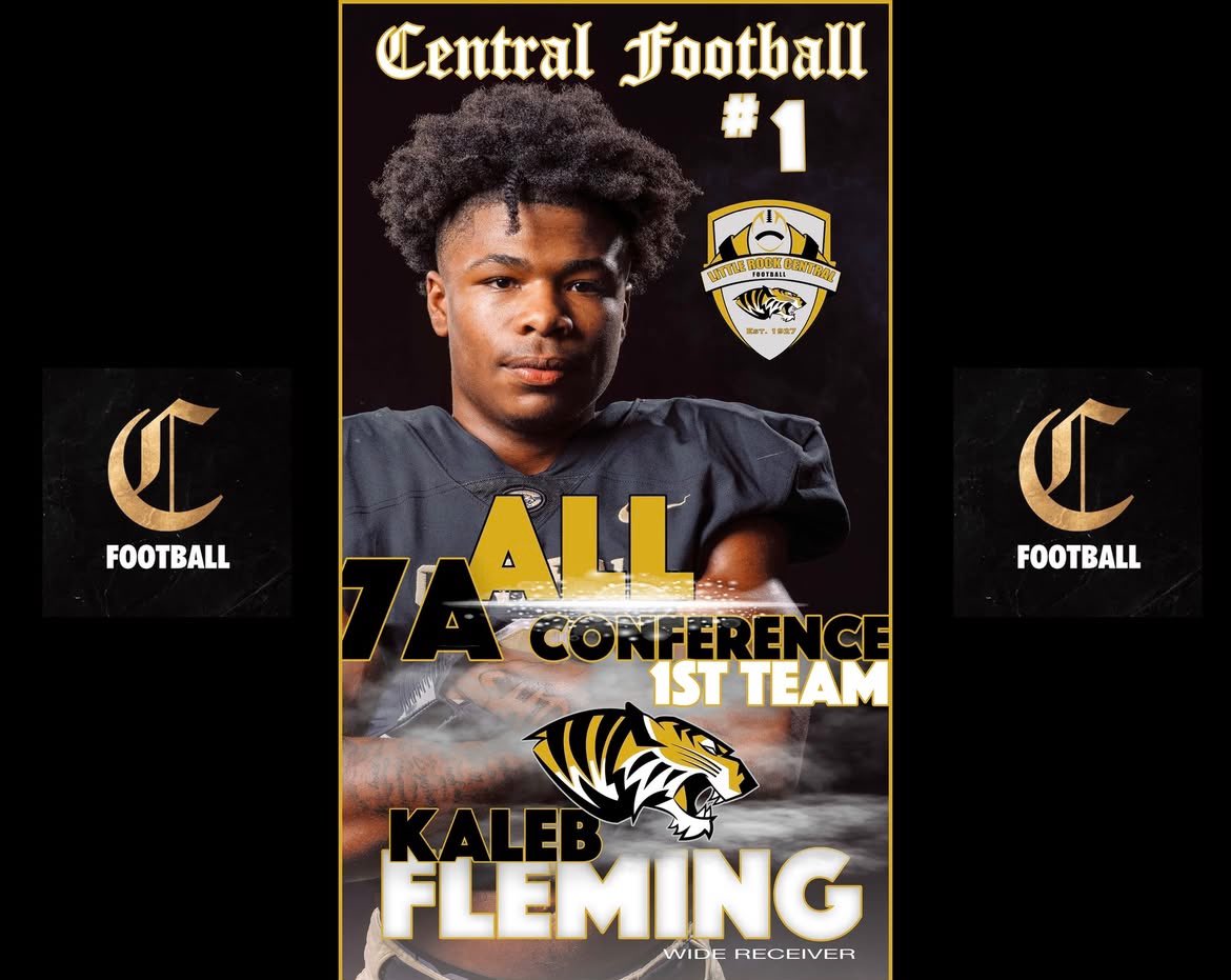 #AGTG 
Congratulations to Little Rock Central Tiger senior wide receiver, Kaleb Fleming, for being selected 1st Team All-Conference for the 2024 season! When we think of a speedster, we think of you.
We hope you continue to make big-time plays in your college career. 🐯🖤💛