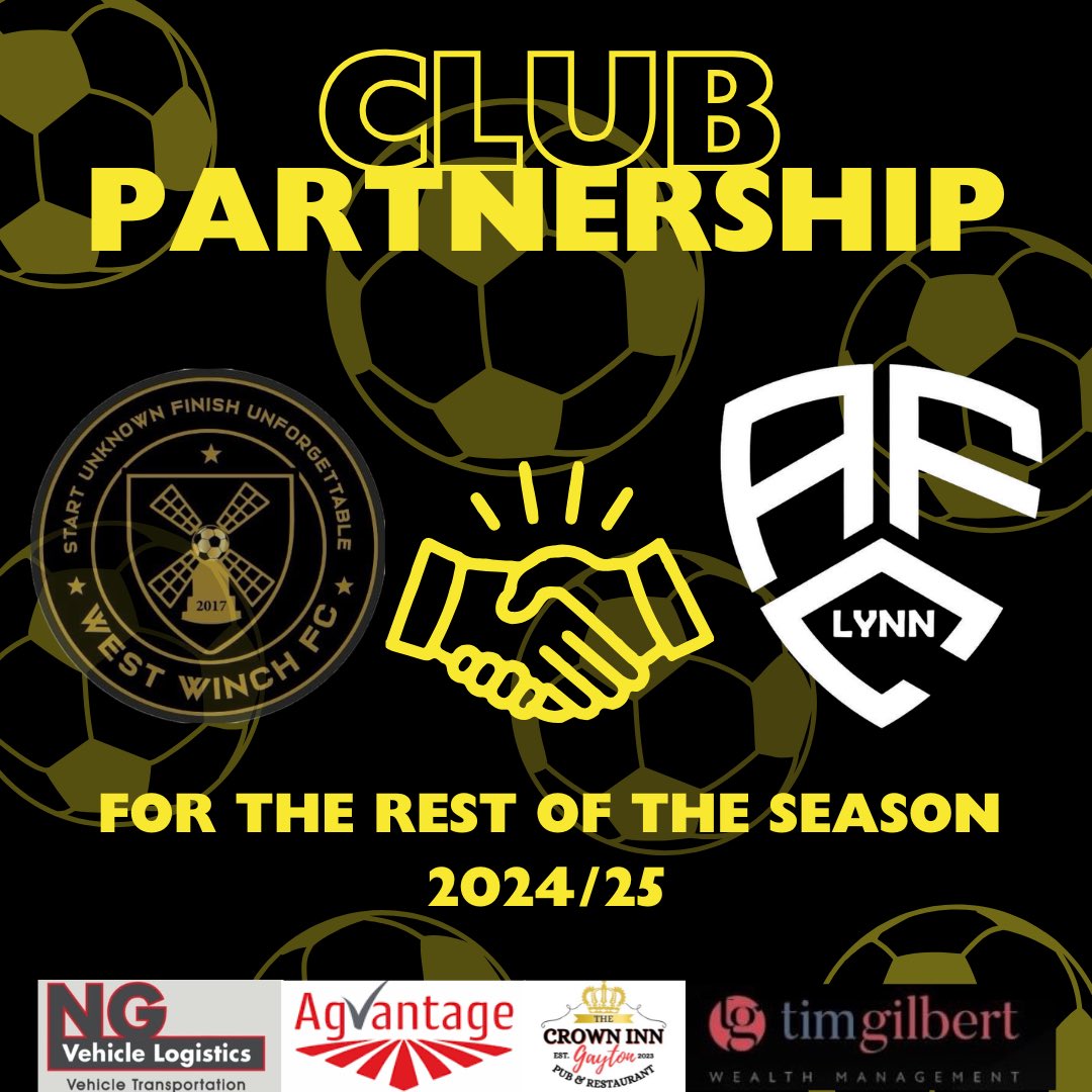 CLUB NEWS⚽️ - WWFC have partnered with <a href="/AfcLynn/">AFC Lynn</a> for the rest of this season, this is beneficial to both clubs. We look forward game days💛🖤💛🖤