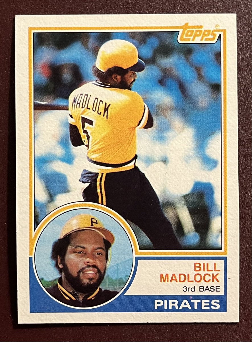 ScribSports's tweet photo. For the second time in three years and the fourth time in nine, Bill Madlock (.323) won the NL batting title in 1983. At that point in his career (after 10+ seasons) Mad Dog had a sterling career average of .317! #RandomCardFromMyCollection #RandomCard https://t.co/idqPBXCYKO