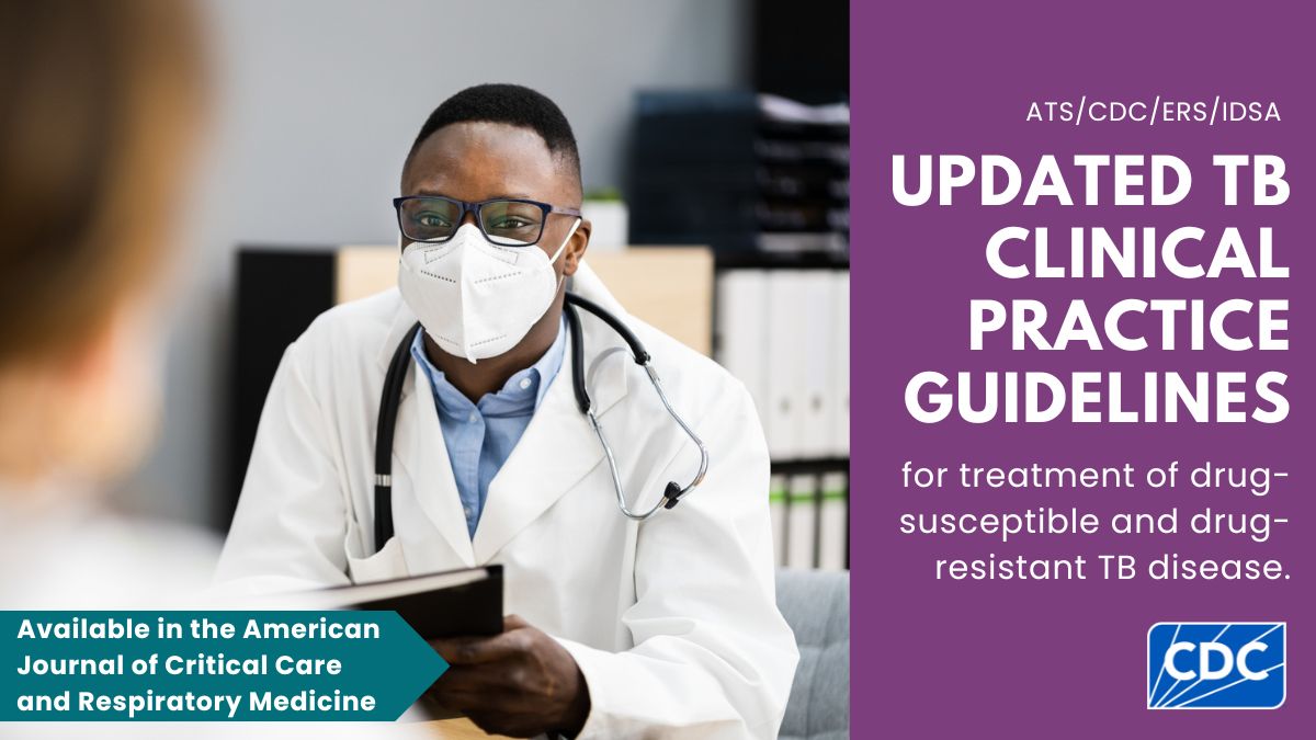 CDC TB (@cdc_tb) on Twitter photo CDC, <a href="/atscommunity/">American Thoracic Society (ATS)</a>, <a href="/EuroRespSoc/">ERS</a>, and <a href="/IDSAInfo/">IDSA</a> have released updated treatment guidelines for the treatment of drug-susceptible and drug-resistant #TB disease. Learn more in <a href="/ATSBlueEditor/">ATS Blue Journal</a>: bit.ly/4fPD40l CDC, <a href="/atscommunity/">American Thoracic Society (ATS)</a>, <a href="/EuroRespSoc/">ERS</a>, and <a href="/IDSAInfo/">IDSA</a> have released updated treatment guidelines for the treatment of drug-susceptible and drug-resistant #TB disease. Learn more in <a href="/ATSBlueEditor/">ATS Blue Journal</a>: bit.ly/4fPD40l
