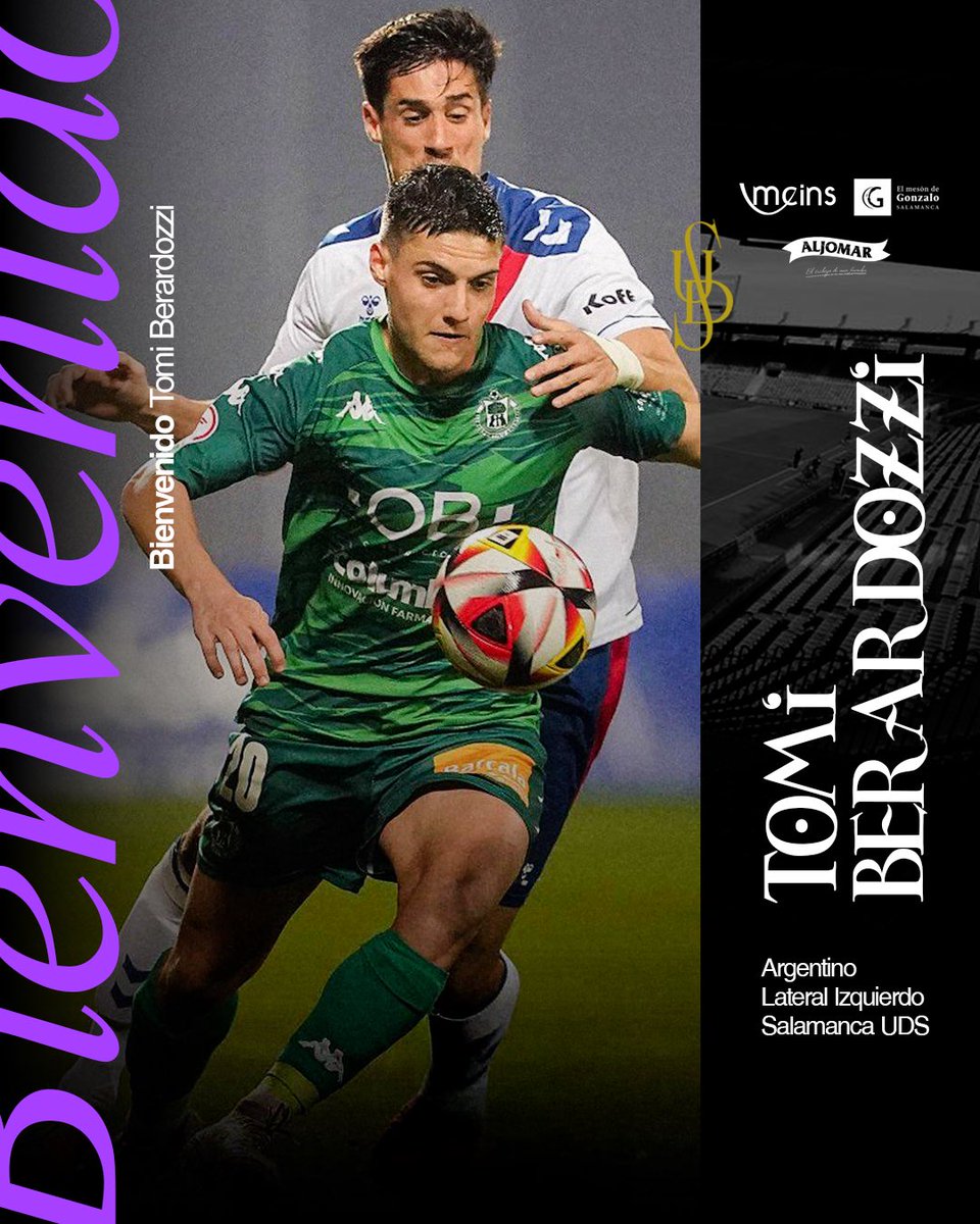 🆕 ¡𝓝𝓾𝓮𝓿𝓸 𝓕𝓲𝓬𝓱𝓪𝓳𝓮! ⚡️

El lateral argentino, 𝐓𝐎𝐌𝐈 𝐁𝐄𝐑𝐀𝐑𝐃𝐎𝐙𝐙𝐈, nuevo jugador del Salamanca UDS para la temporada 2024/25, en calidad de cedido por el <a href="/CD_Arenteiro/">CD Arenteiro</a> 

👋🏼 ¡Bienvenido, <a href="/TomiBerardozzi/">TomiBerardozzi🇦🇷</a> !🔥🔝

📲 Más info: salamancacfuds.es/tomi-berardozz… 

#HalaUnion