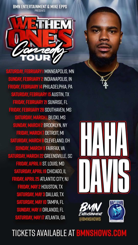 🍾🍾2025!!!! Catch <a href="/HaHaDavis/">HAHA DAVIS</a> on the #WeThemOnes tour with all your favorite comedians!! Coming to a city near you get your tickets🍿🍿🎟️🎩 #TopHatMGMT #HaHaDavis #MikeEpps