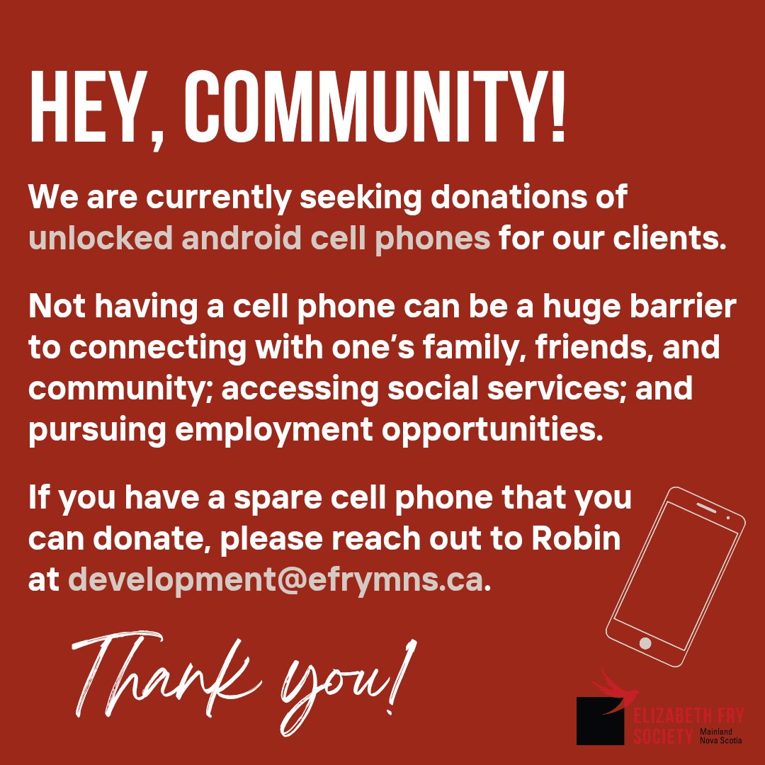 Hey, wonderful community!

We are currently seeking donations of unlocked android cell phones for our clients.

Not having a cell phone can be a huge barrier to connecting with one’s family, friends, and community; accessing social services; and pursuing employment opportunities.