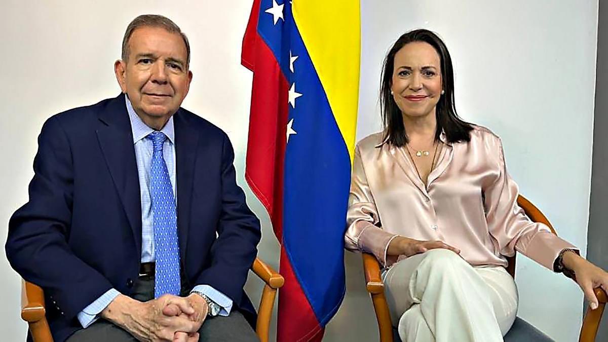 DiegoFMagdaleno's tweet photo. “Todos sabemos quién es el presidente electo, todos. Lo saben los venezolanos, lo saben las Fuerzas Armadas, lo sabe Maduro, lo sabe el mundo entero”. #MaríaCorinaMachado. https://t.co/jGzQwjyEeY