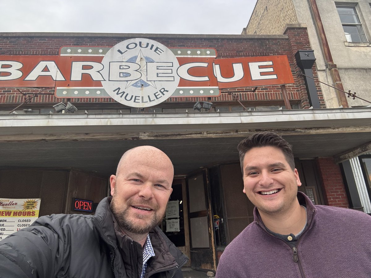 Great <a href="/BockRealtyGroup/">Bock Realty Group</a> field trip to Taylor, TX with <a href="/ryan__rey/">Ryan Rey</a> and <a href="/RoyMay15/">Roy May</a> to meet-up with <a href="/JoeHerreraLV/">Joe Herrera</a> and enjoy the greatness that is <a href="/LouieMuellerBBQ/">Louie Mueller BBQ</a>! 👍🏼🔥🍗