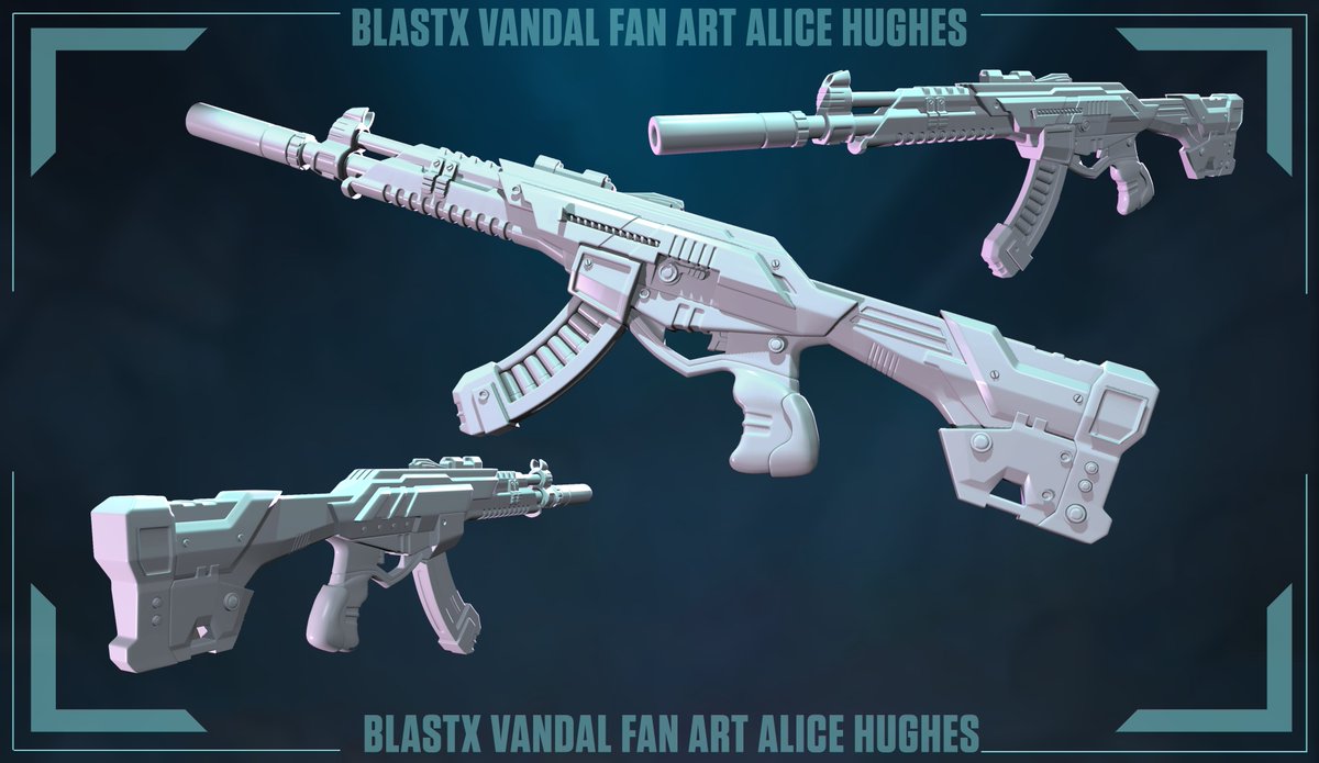 catkitsu's tweet image. I actually did some personal work?? And a weapon?? Oh be still my woodland lovin heart.

BLASTX Vandal Fan art!
Links below.