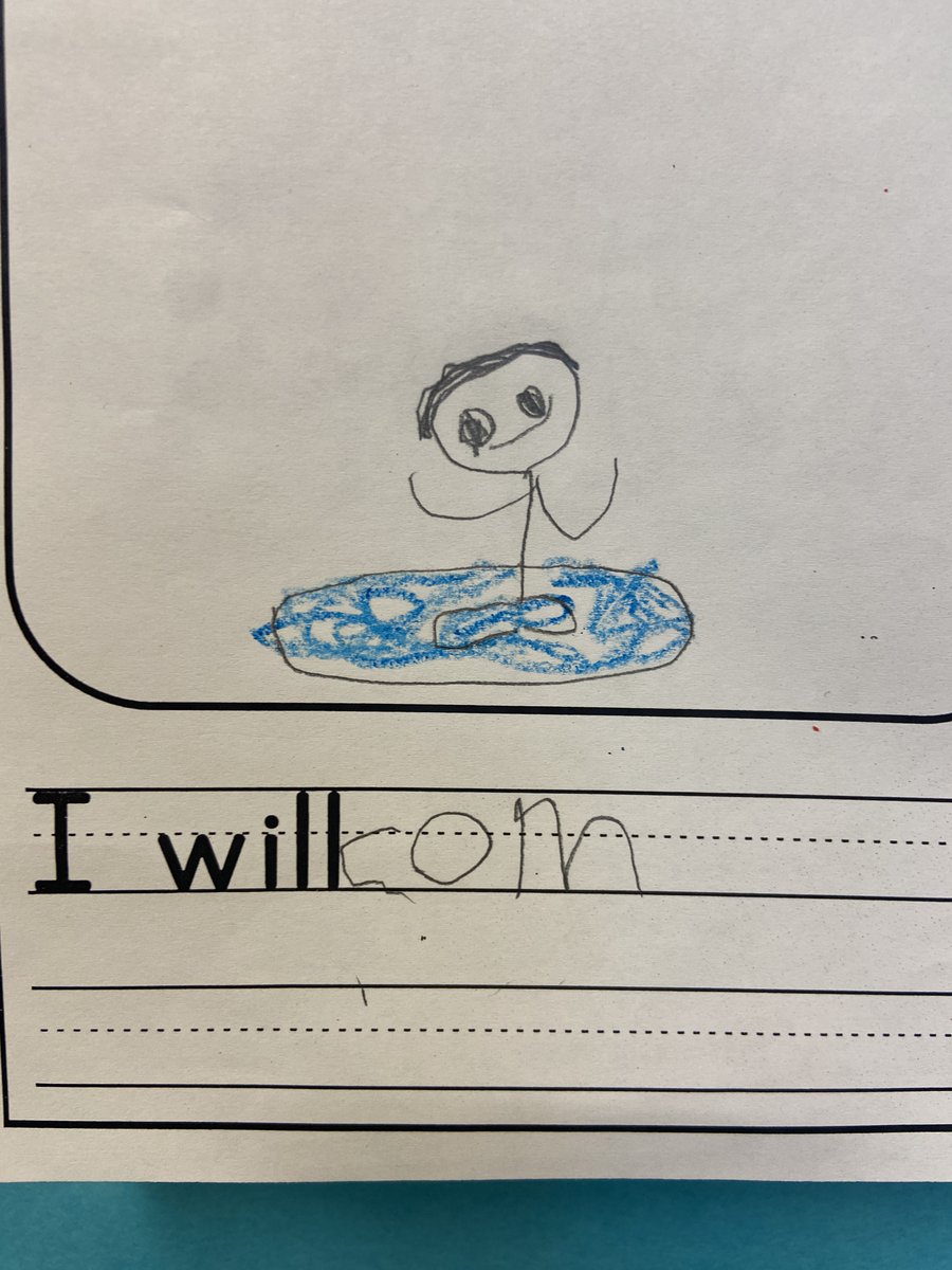 This #Teampershing kindergartner made a goal to practice being calm. #kindergartenwisdom