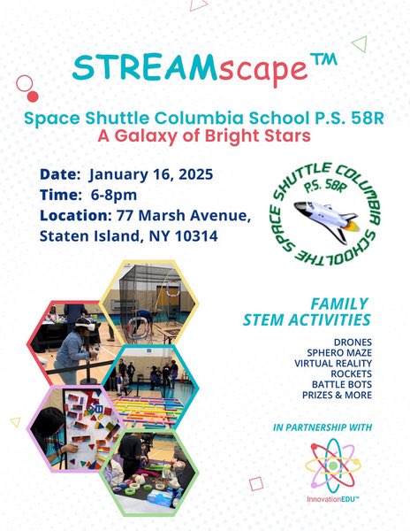 We are excited for a night of family fun at our 2nd annual STREAM Fair in partnership with <a href="/Innovationeduny/">InnovationEDU</a> 🧬🔬🤖 #ItsGreatAt58 <a href="/GregoryRocco58/">Gregory Rocco</a> <a href="/LAOConnor6/">Lori Ann O'Connor</a> <a href="/MrLuisiSSC58/">Joe Luisi</a> <a href="/CSD31SI/">CSD31StatenIsland</a> <a href="/DocPalton/">Doc Palton</a> <a href="/CChavezD31/">Christine Chavez</a> <a href="/christineloug14/">Christine Loughlin</a>