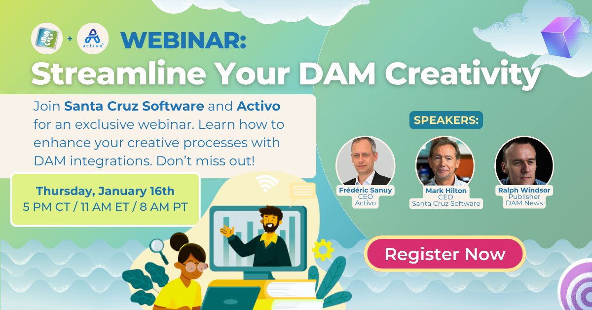 santacruzsw's tweet image. 🚀 Streamline Your DAM Creativity 🚀
🗓️ Date &amp;amp; Time: Thursday, Jan 16 at 11 AM ET / 08 AM PT
📄 Register: hubs.ly/Q031NmmC0

💥 Bonus 💥
Attendees receive a FREE PDF Whitepaper from Ralph Windsor of DAM News.

#DAM #DigitalAssetManagement #CreativeWorkflow #AI #Webinar