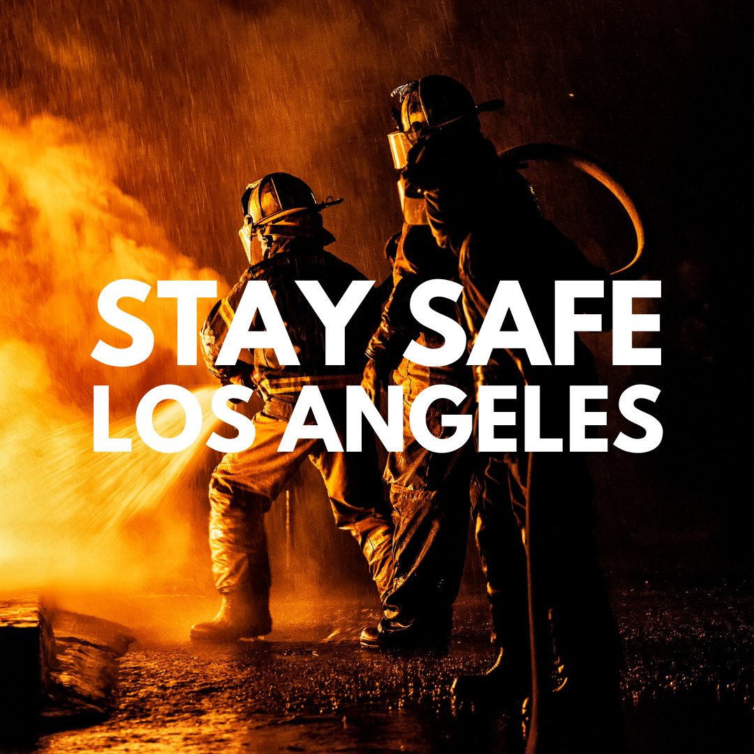 Our hearts are with Los Angeles, all those affected by these devastating fires, and the first responders risking their lives to stop them &amp; save others. Stay Safe 💙