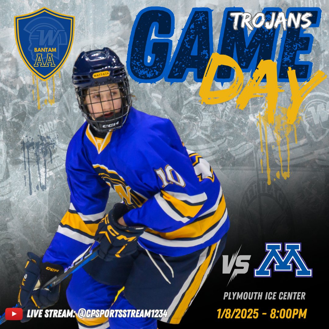 Big rivalry game tonight against Tonka in our barn. 8:00pm puck drop at PIC. Go Trojans!