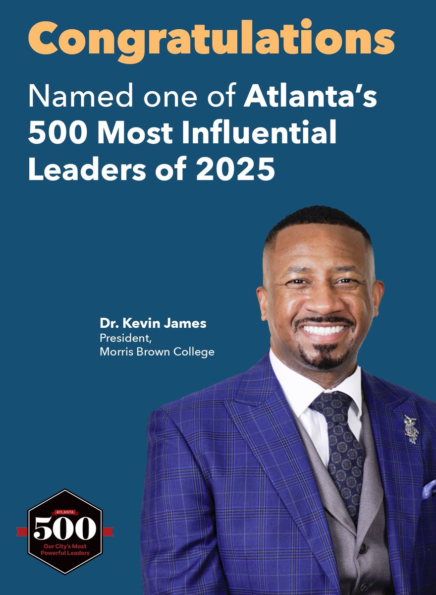 Named Top Leader in Atlanta for the 4th consecutive year! 

I am grateful to Atlanta Magazine for recognizing me as one of Atlanta’s 500! I’m truly humbled to be included among such dynamic leaders. #TheResurgence #MorrisBrownCollege 

…antamagazine.mydigitalpublication.com/publication/?i…