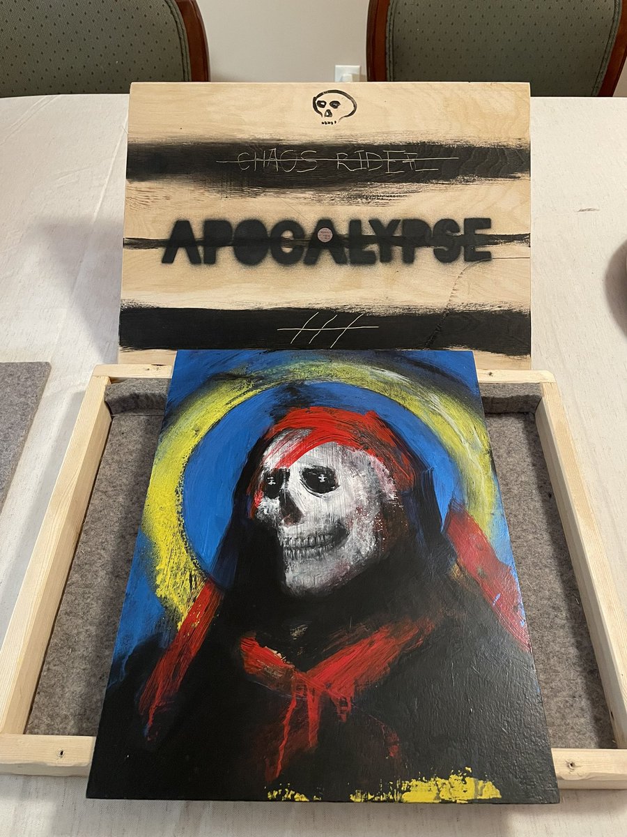 crypt0bubble's tweet photo. CHAOS RIDER physical just arrived and it beyond 🔥. The art, story and culture- @ap0calypse embodies everything cryptoart represents. Honored to add this iconic piece to my collection- a true testament to the talent, vision, and legacy that continue to define this space.
🙏 https://t.co/GgUmgSRHnz