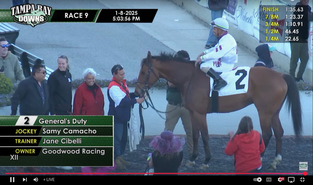 General's Duty conquers ⁦<a href="/TampaBayDownsFL/">Tampa Bay Downs Official Account</a>⁩ under Sammy Camacho #goteam