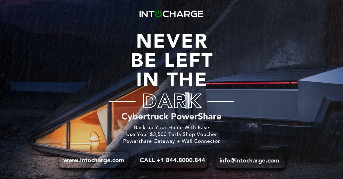 intocharge's tweet photo. Did you know your Tesla Cybertruck can double as a backup power source for your home? 
With Tesla PowerShare technology, you can harness the energy from your Cybertruck to keep your home running during outages or peak energy demands.

#INTOCHARGE #TeslaCybertruck #PowerShare https://t.co/Um3VeIvDvd