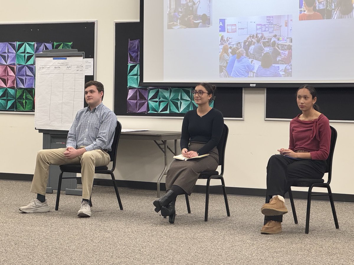 mitchemm13's tweet image. The future is bright in ⁦@SpotsySchools⁩. Three of our HS students on the new strategic planning committee presenting to the strategic planning team. #WeAreSpotsy