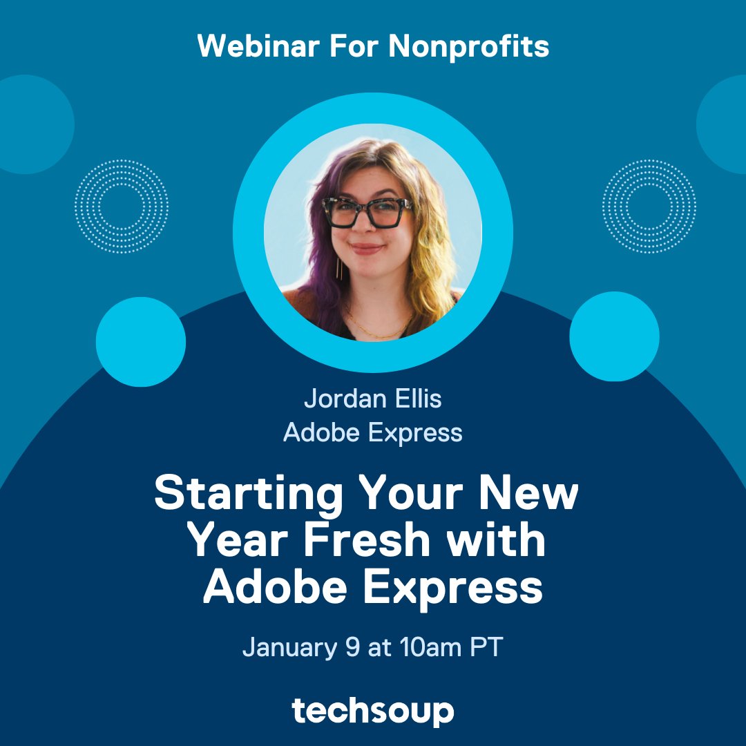 Join our #TSWebinar with <a href="/AdobeExpress/">Adobe Express</a> on January 9 at 10am PT, for expert tips on transforming your #nonprofit's brand and presentations.

Save your seat: spr.ly/6040v4P4r

#NPTech #NPDesign #NonprofitOrganization <a href="/Adobe/">Adobe</a>