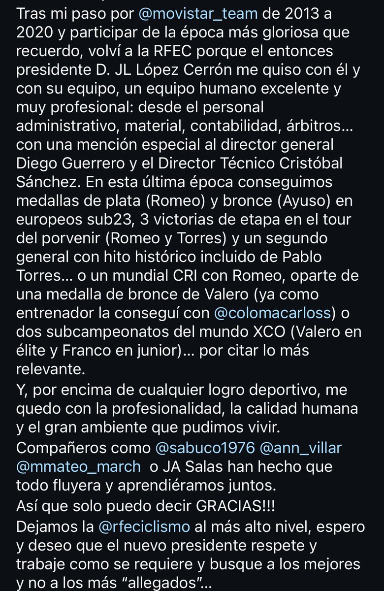 ZabalaMikel's tweet image. Gracias @RFECiclismo y gracias D. José Luis López Cerrón, por la confianza. Queda mucho ciclismo por hacer!!!! 😜💪❤️