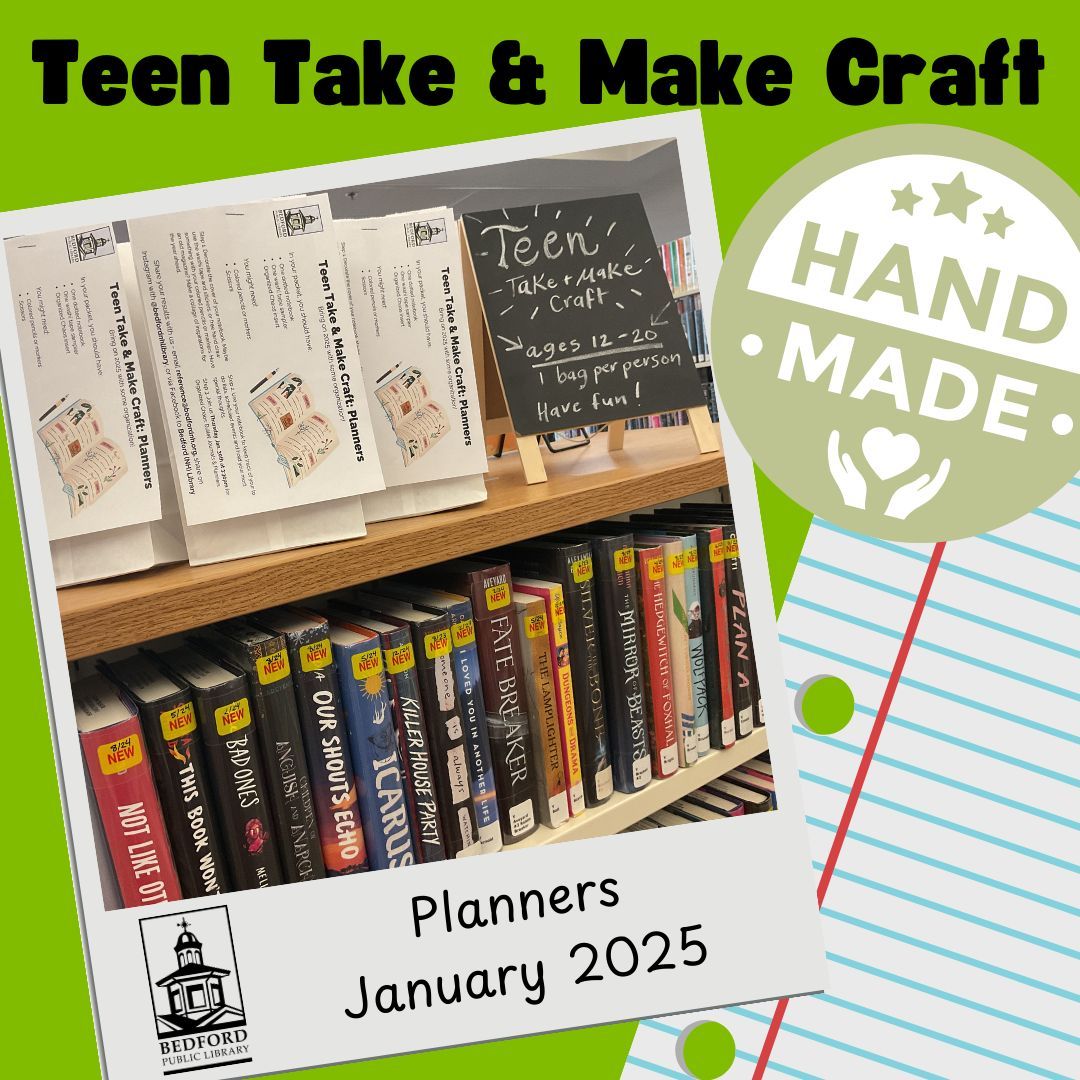 January Teen Take &amp; Make Kits are here! We're starting 2025 off with planner supplies. Stop by to collect your kit and come back on January 30th at 3:30 to plan with others at Organized Chaos: Planners &amp; Bullet Journals. #take&amp;make #planners #bulletjournals #organizedchaos