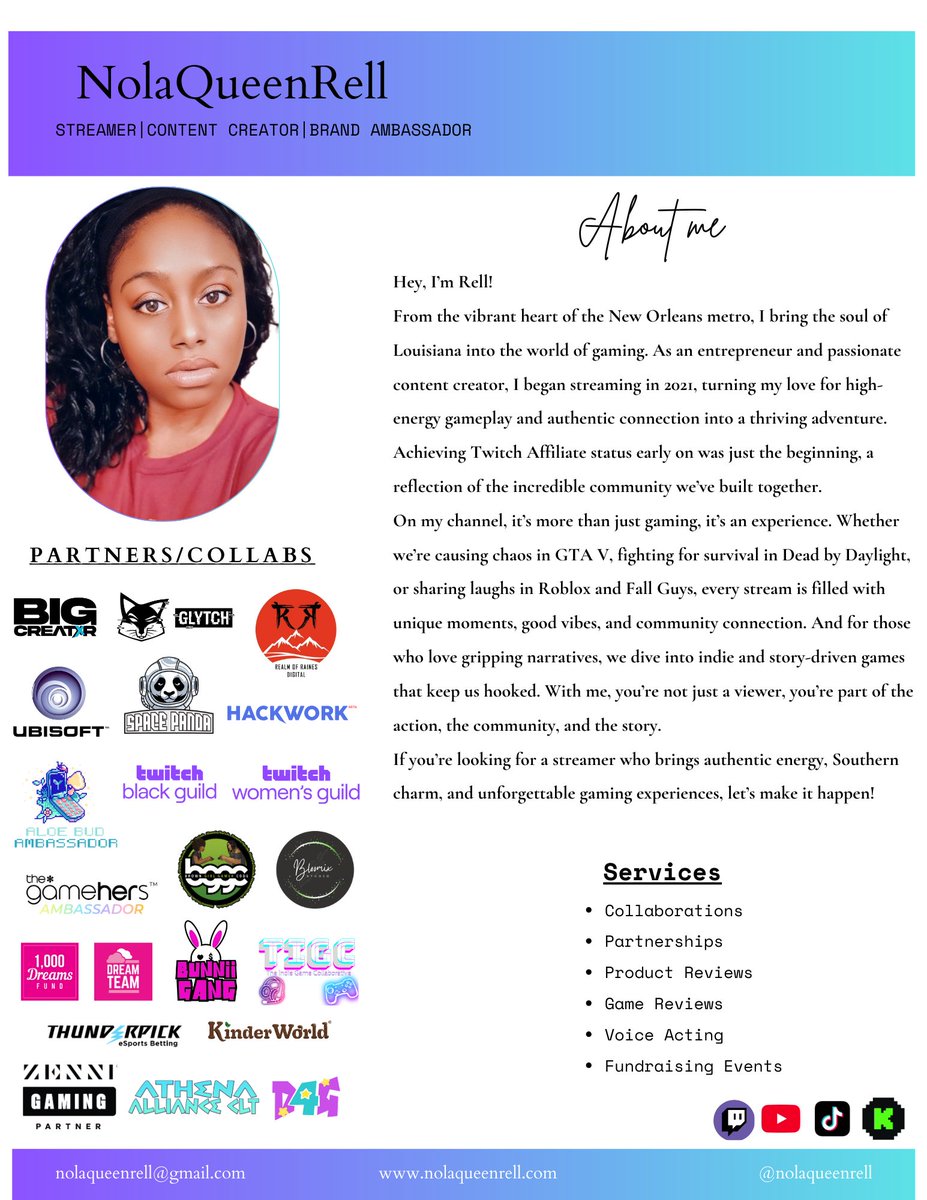 Streaming and creating content has been such a rewarding journey, and I'm excited to keep growing, building connections, and collaborating with amazing people. If you’re looking to connect, collaborate, or partner, my inbox is always open. 💫