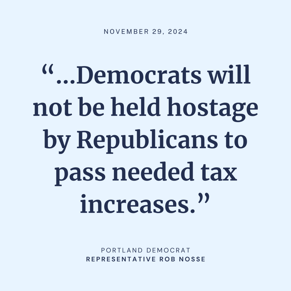 ORSenateGOP's tweet image. Oregonians couldn’t be clearer: NO NEW TAXES. Yet, Democrats are putting it in writing—they plan to use their supermajority to push tax hikes in 2025. We’ll keep standing with Oregon families who are already overtaxed. #orleg #orpol

Press release: bit.ly/3CdMKDY