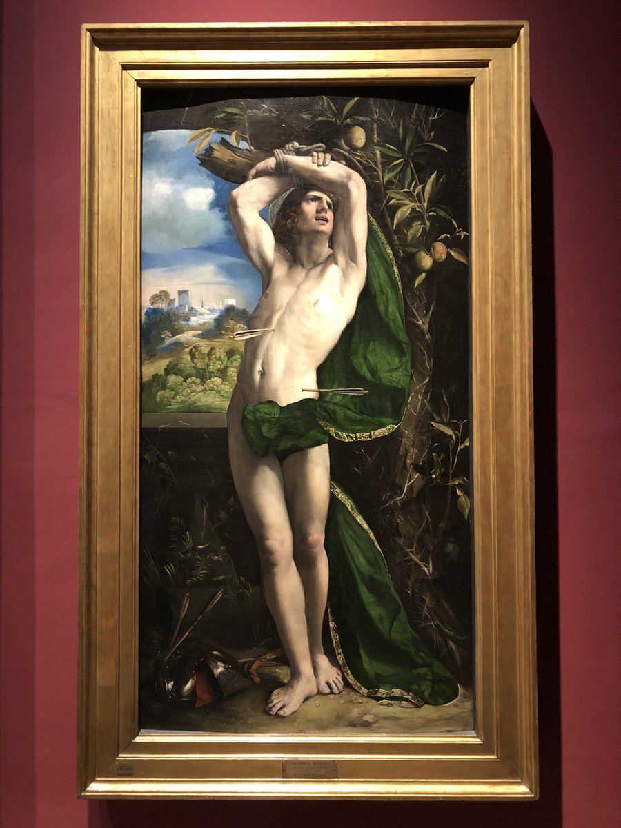Saint Sébastien, peint en 1526-1527 par Dosso Dossi pour l’église de la Santissima Annunziata de Crémone, à la Pinacoteca di Brera à Milan