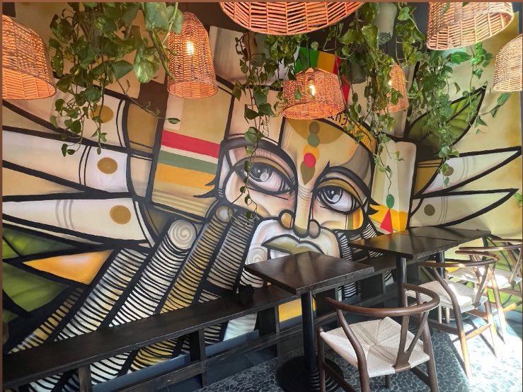 Ras PlantBased Restaurant in New York… Go eat there now!!! Check out my art too!!