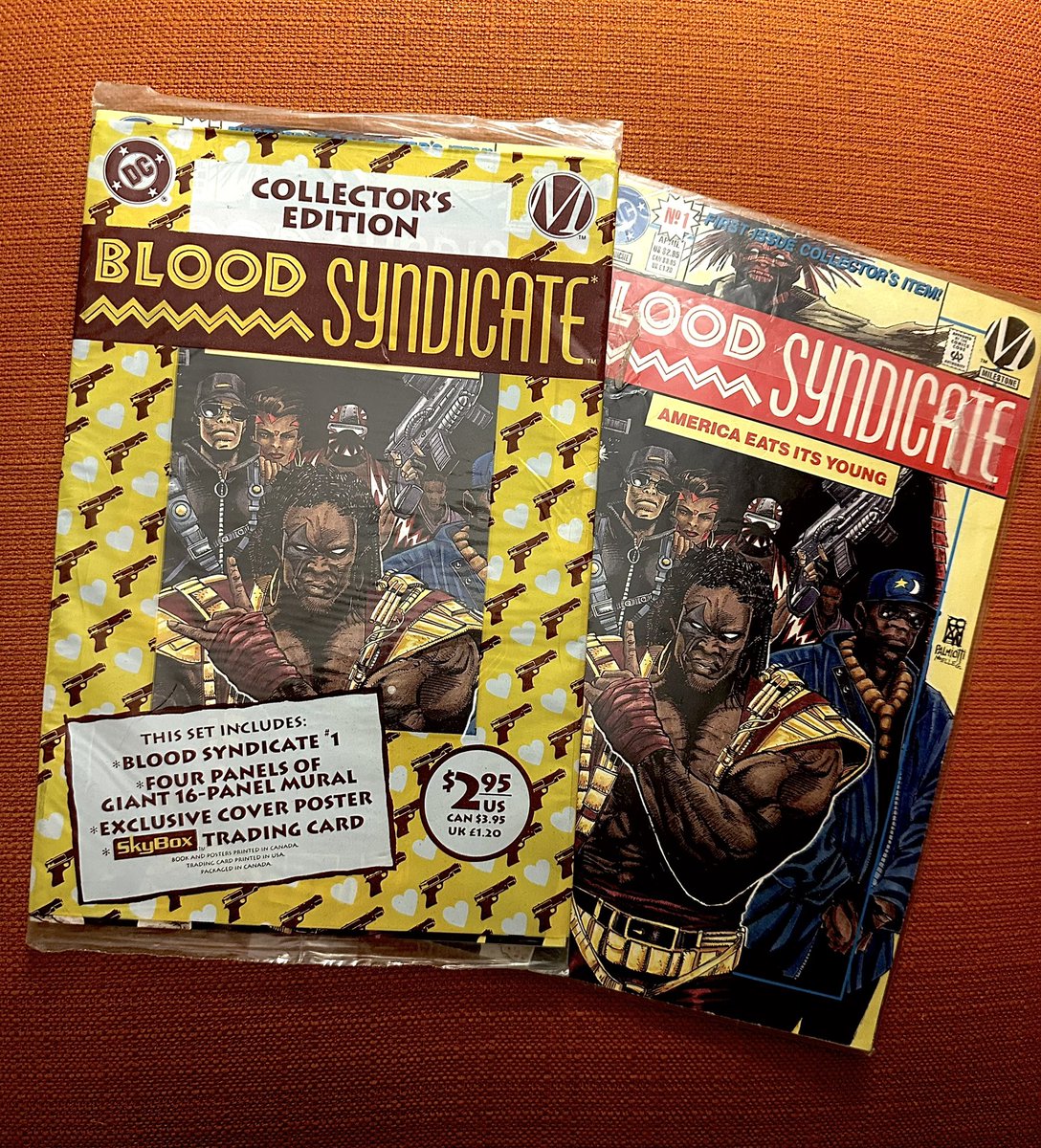 RStewartJewelry's tweet photo. I bought these the day they dropped back in 93 one I have never opened. #bloodsyndicate #dccomics https://t.co/ylE7I3nde3