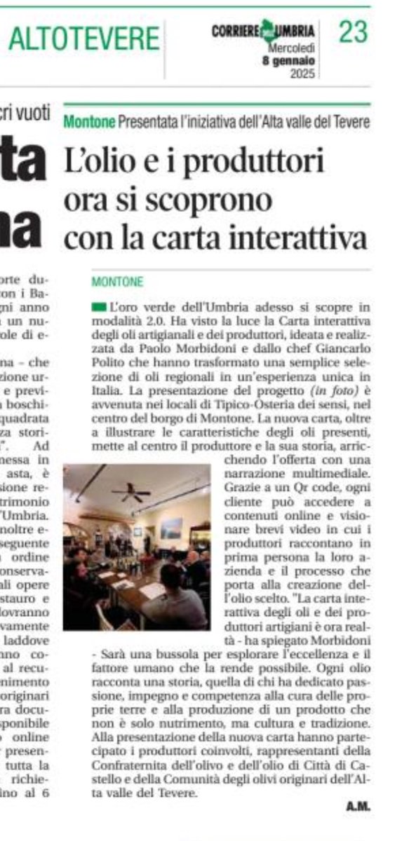 La nostra nuova “carta interattiva degli oli e dei produttori” fa notizia. Ed è un bene non solo per noi, ma per tutti coloro che hanno a cuore l’olio extravergine di oliva di eccellenza.
#Tipico #Montone #Umbria