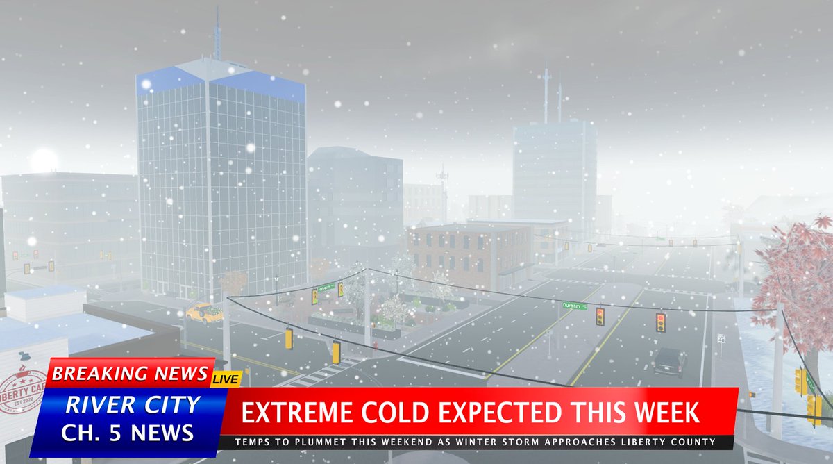 PRC_Roblox's tweet image. 🧊BREAKING🧊
Extreme cold weather is expected in Liberty County this weekend as winter storms approach. Please make sure your pets and elderly neighbors are kept warm!
#Roblox #WinterStorm roblox.com/join/erlc