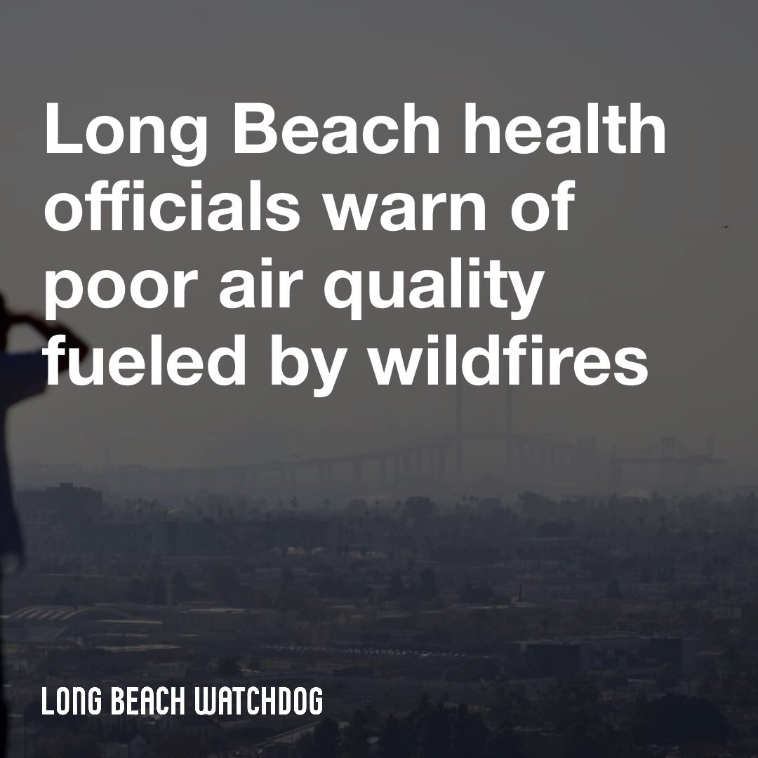 Long Beach Watchdog (@lbwatchdognews) on Twitter photo As numerous fires rage across the region, air quality has already reached “potentially unhealthy levels” in parts of Long Beach Wednesday and is expected to get worse, health officials warned.Â
Read more from <a href="/_Brandon_E/">Brandon E Richardson</a> on the Watchdog. lbwatchdog.com/long-beach-hea… As numerous fires rage across the region, air quality has already reached “potentially unhealthy levels” in parts of Long Beach Wednesday and is expected to get worse, health officials warned.Â
Read more from <a href="/_Brandon_E/">Brandon E Richardson</a> on the Watchdog. lbwatchdog.com/long-beach-hea…