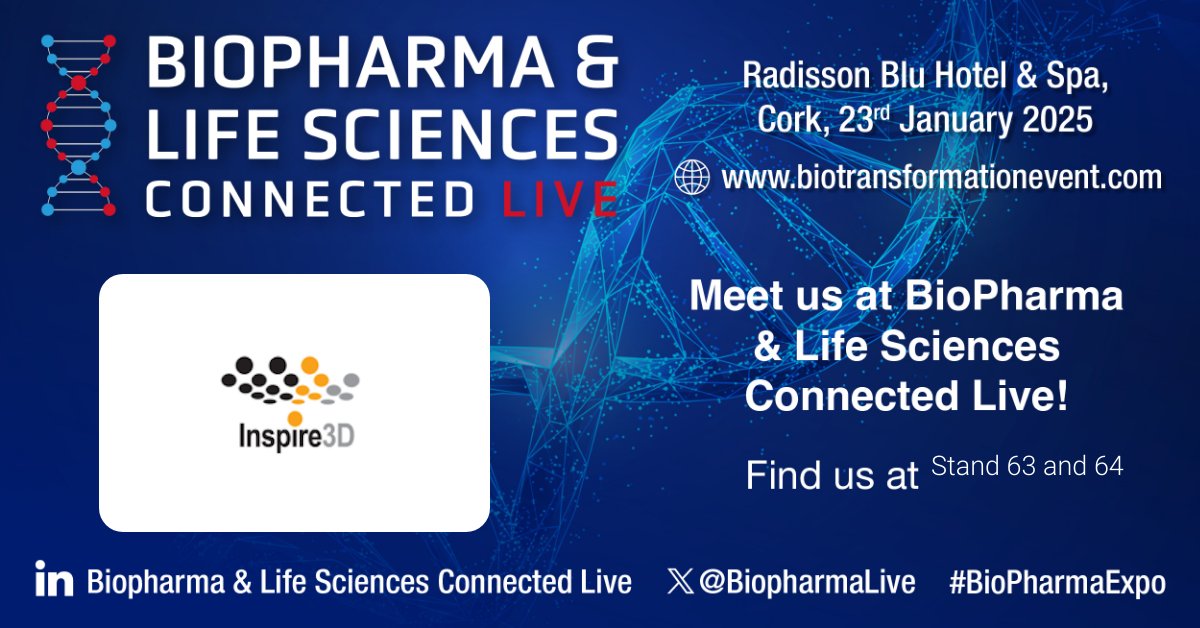 Join us at Biopharma &amp; Life Sciences Connected Live on January 23rd, 2025, at the Radisson Blu Hotel &amp; Spa, Cork!

📆 Save the date and book your place today: invt.io/1lxbp15ne2f

#BioPharmaExpo #LifeSciences #PharmaInnovation #Industry40 #Automation #CorkEvents
