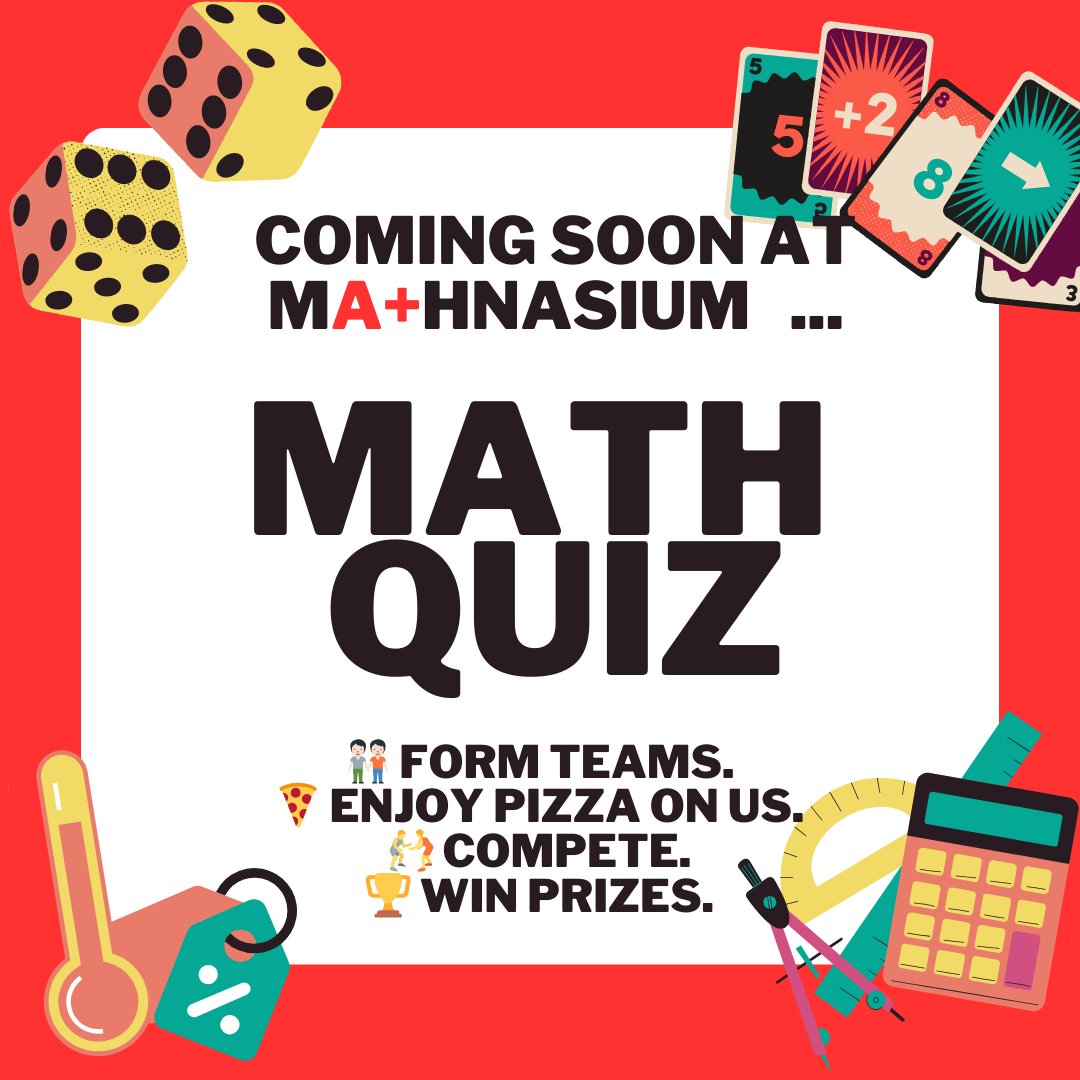 STMathnasium's tweet photo. We're happy to announce a Math Quiz coming soon! 🧮✨ Stay tuned for all the details on how to join, the rules, and some epic prizes! Get ready to test your skills and have some fun. 🔥 #Mathnasium #MathQuiz https://t.co/ffuxAqRGhJ