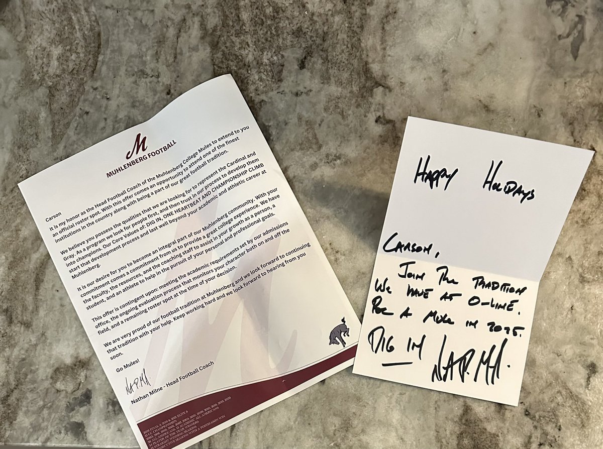 Carson Rhoads (@crhoads52) on Twitter photo Honored to have received an official offer from Muhlenberg college!
<a href="/CoachPurk/">Kyle Purkey</a>
<a href="/barlow_coach/">Derek Barlow</a> <a href="/WGroveFootball1/">Woodgrove Football</a> Honored to have received an official offer from Muhlenberg college!
<a href="/CoachPurk/">Kyle Purkey</a>
<a href="/barlow_coach/">Derek Barlow</a> <a href="/WGroveFootball1/">Woodgrove Football</a>