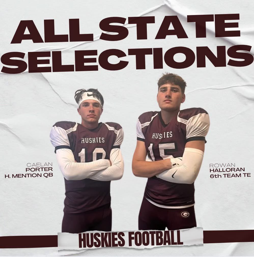 Congrats to our guys making the all-state teams!

Caelan Porter - Honorable Mention QB
Rowan Halloran - 6th Team TE