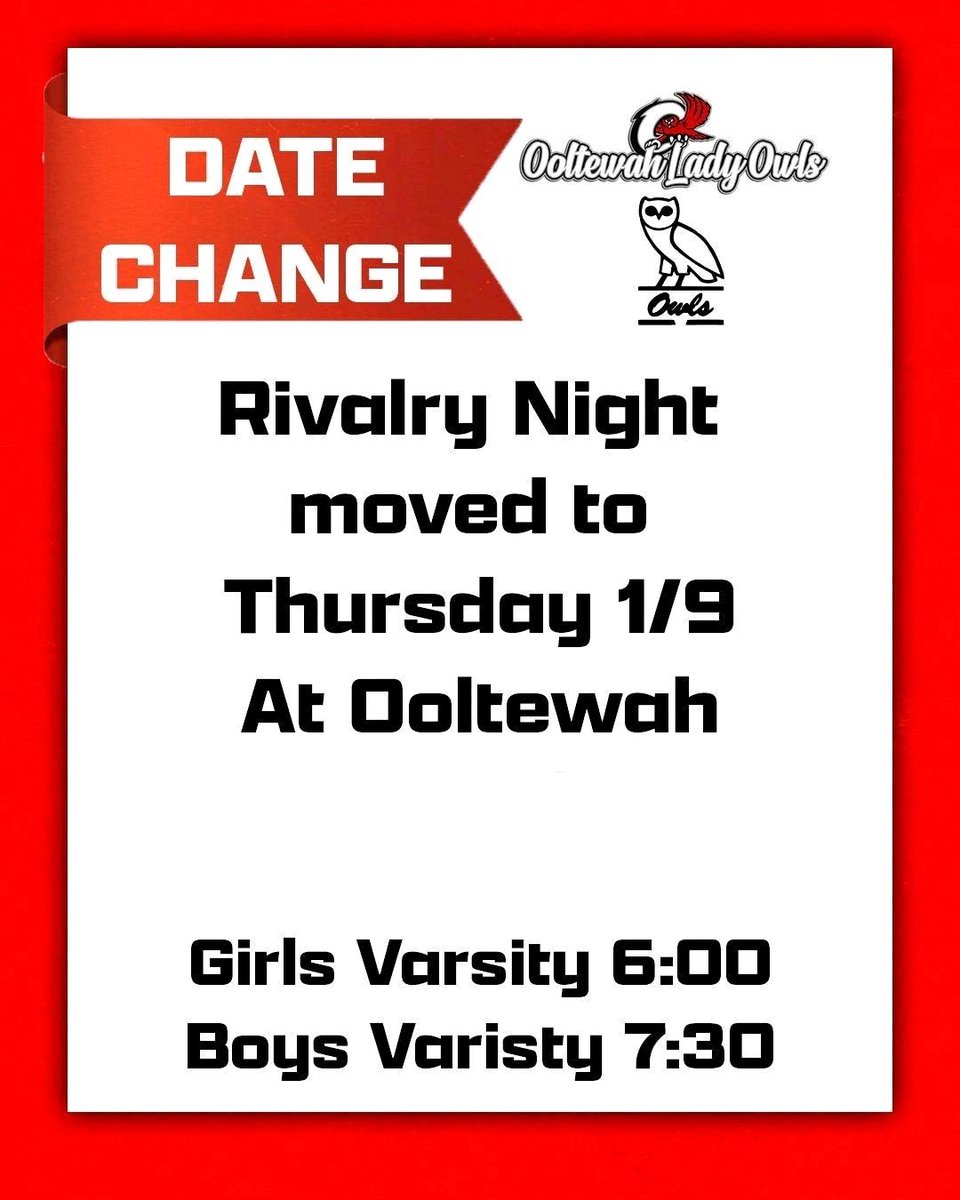 It's going down at the Barn tomorrow night!  Come out to support your Owls and Lady Owls!  It's Rivalry Thursday!