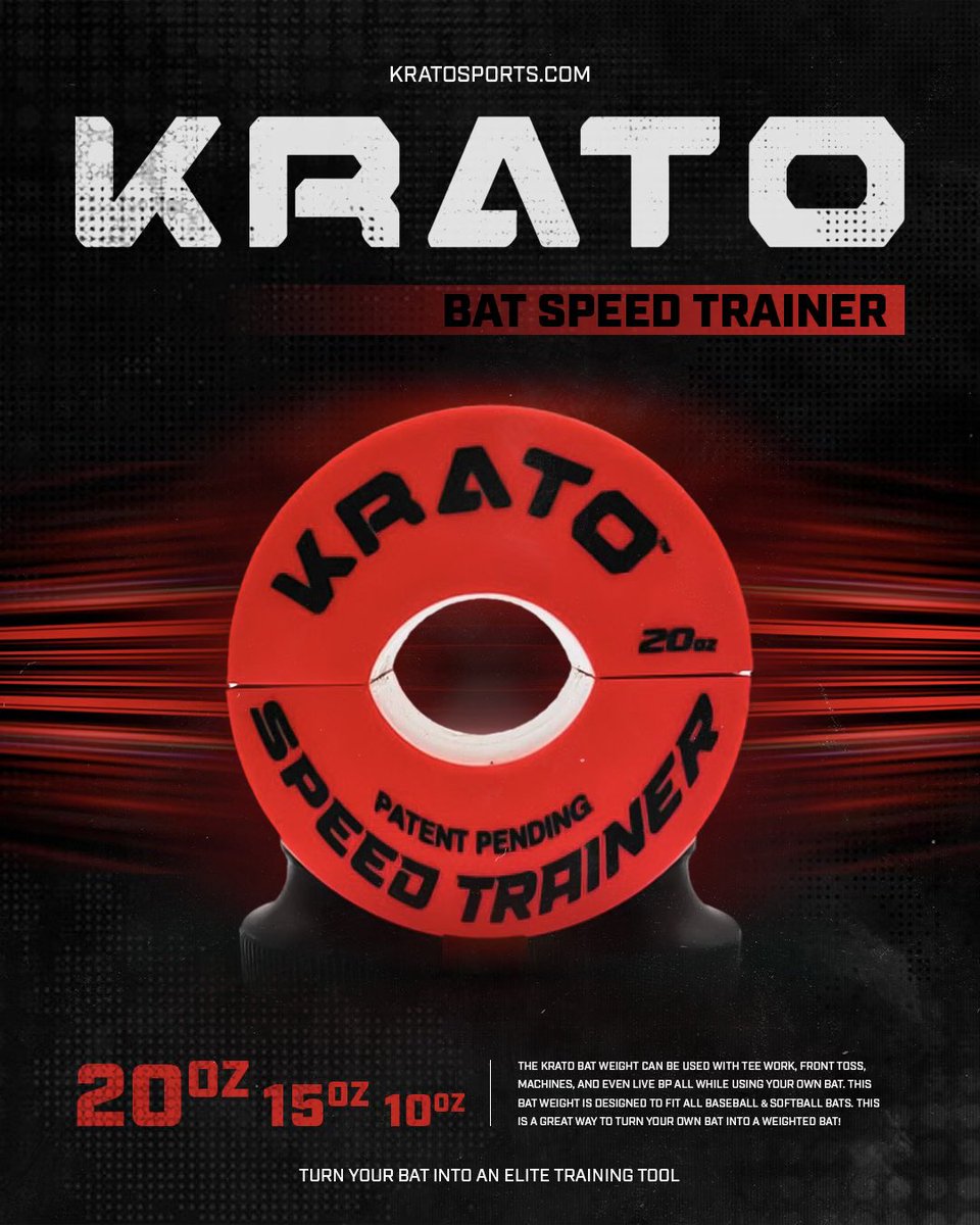 🚨 GIVEAWAY ALERT 🚨

Want to win a Krato Bat Weight to take your training to the next level? 🏆

To enter: 1️⃣ Follow us 2️⃣ Retweet this post.

We’ll choose a winner on Sunday night! Don’t miss out on this chance to boost your swing! 🔥

#KratoSports #BaseballTraining #Giveaway