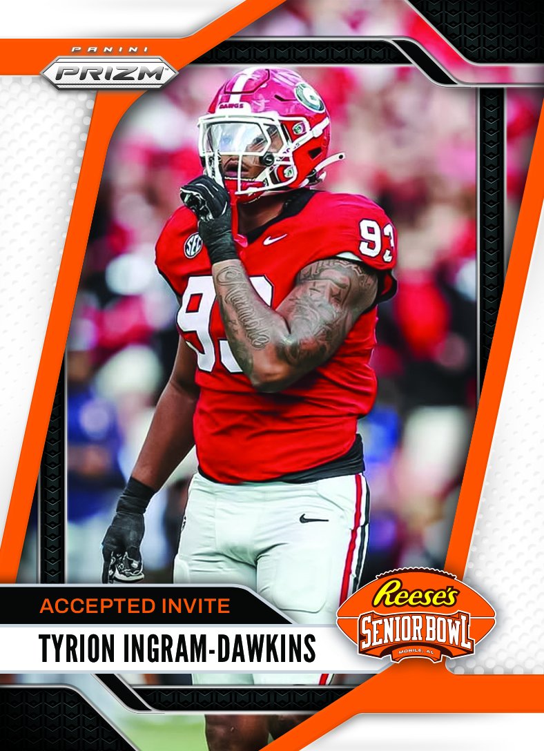 Reese's Senior Bowl (@seniorbowl) on Twitter photo It’s OFFICIAL! DL Tyrion Ingram-Dawkins <a href="/TID9ine3/">Tyrion Ingram-Dawkins</a> from <a href="/GeorgiaFootball/">Georgia Football</a> accepted his invite to the 2025 Reese's Senior Bowl!!! #GoDawgs  #BestOfTheBest #TheDraftStartsInMOBILE™️
@JimNagy_SB <a href="/PaniniAmerica/">Panini America</a> #RatedRookie It’s OFFICIAL! DL Tyrion Ingram-Dawkins <a href="/TID9ine3/">Tyrion Ingram-Dawkins</a> from <a href="/GeorgiaFootball/">Georgia Football</a> accepted his invite to the 2025 Reese's Senior Bowl!!! #GoDawgs  #BestOfTheBest #TheDraftStartsInMOBILE™️
@JimNagy_SB <a href="/PaniniAmerica/">Panini America</a> #RatedRookie