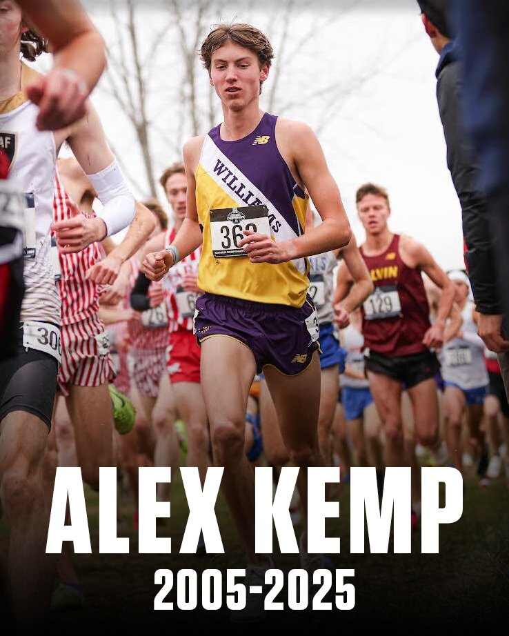 FloTrack's tweet photo. Alex Kemp, a freshman at D3 Williams College has passed away after a skiing accident earlier this week.

He graduated high school from CBA (NJ) and was already a star at the DIII level. He was the highest finishing freshman at the NCAA XC Championship, placing 63rd.

Our heartfelt condolences go to his family and the teams at both CBA and Williams.

🔗 https://t.co/Pk6hQmA9xh
📸 David Nguyen