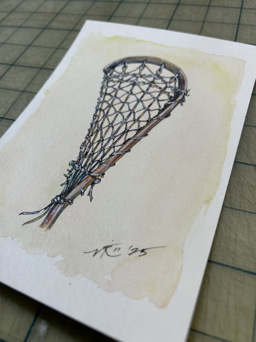TheArtofLax's tweet photo. First one for ‘25. Yes, some color with the classic pen & ink, with graphite! Will be posted on the ‘Crafted’ page soon.
#Lacrosse #Art #NewProdDev #ForArtForLax https://t.co/arz3t4qovJ
