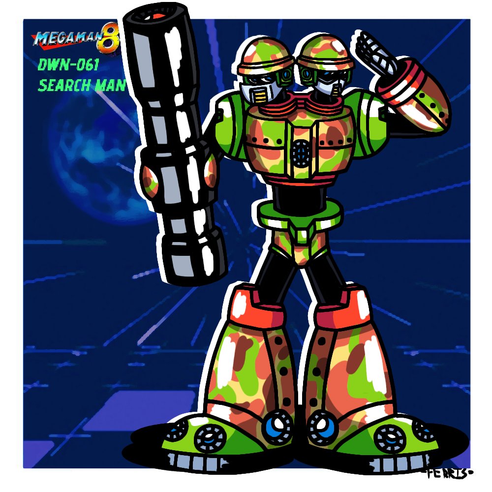 FerrisFrokarril's tweet photo. Drawing every single Robot Master until I forget: Day 61
DWN-061 - Search Man
#megaman #rockman #fanart #searchman #robotmaster
#rkgk #capcom #art https://t.co/XFX9jQaahQ