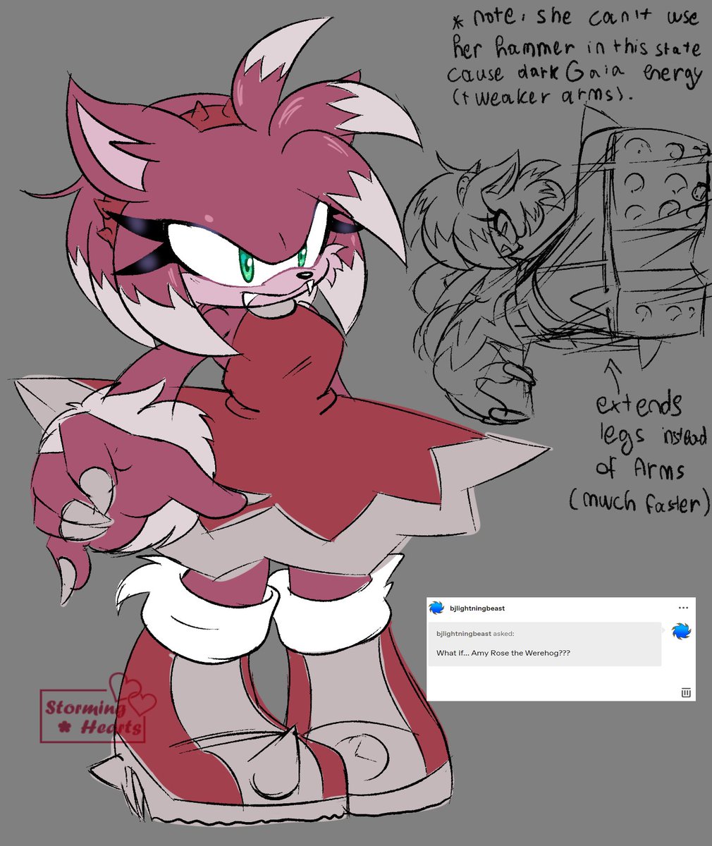 Emistations's tweet photo. WHAT IF: WEREHOG AMY (full package)
(old art) 1/2 https://t.co/ylF2hu3Crp