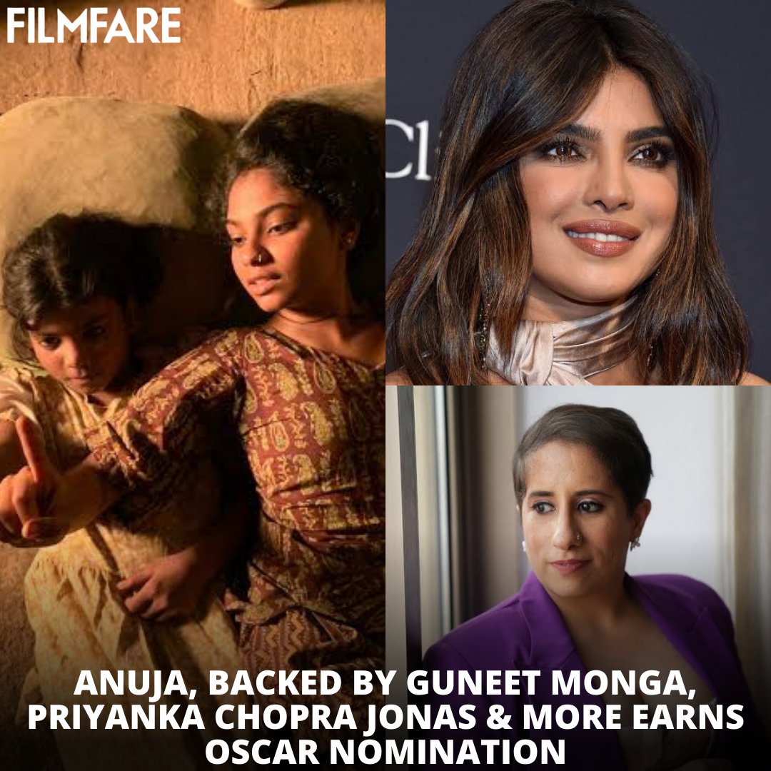 filmfare's tweet image. Just in: #Anuja, produced by #GuneetMonga, #PriyankaChopraJonas, #MindyKaling and others had earned a nomination in the Live Action Short Film category at the #Oscars2025.✨

#News