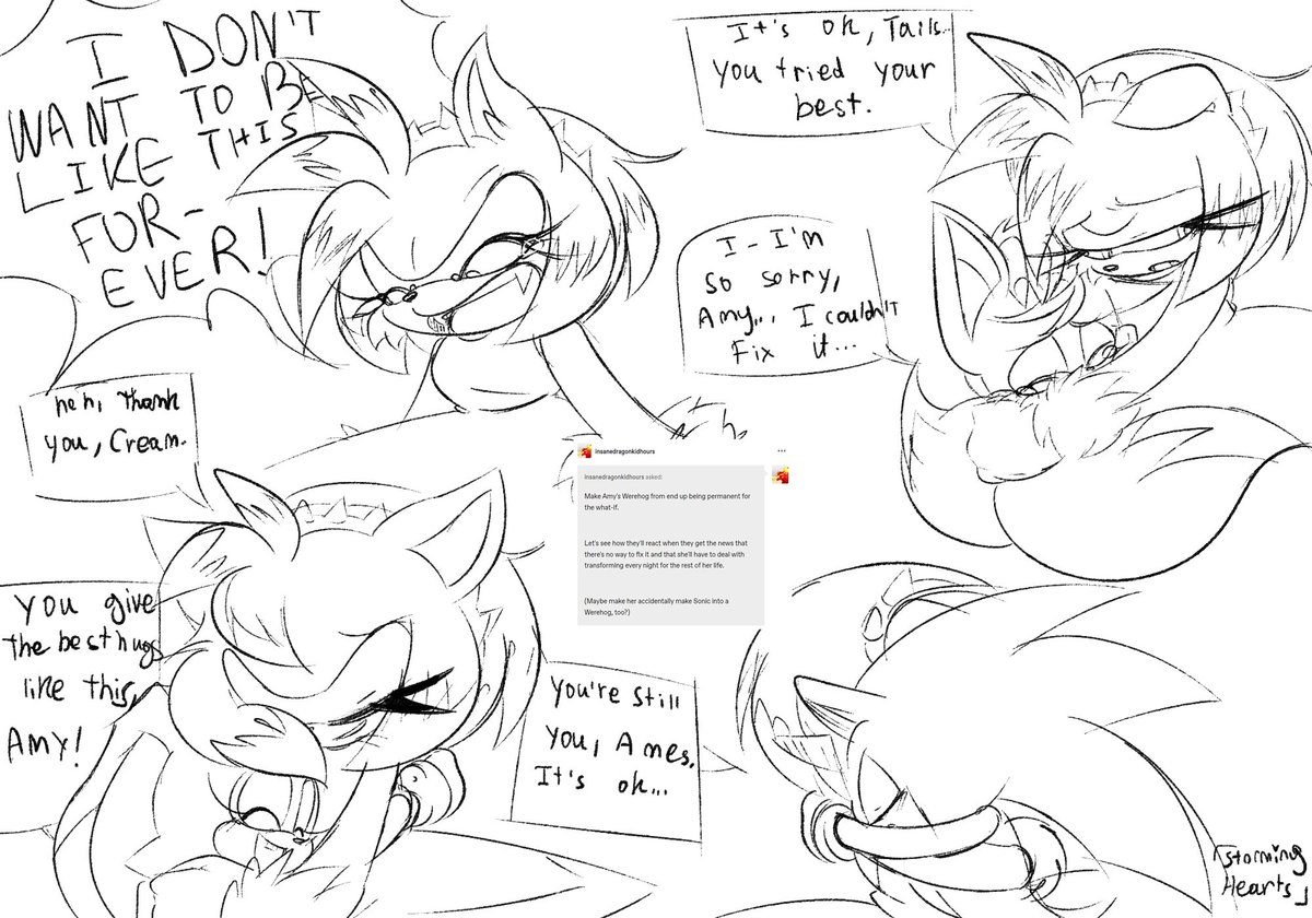 Emistations's tweet photo. WHAT IF: WEREHOG AMY (full package)
(old art) 1/2 https://t.co/ylF2hu3Crp